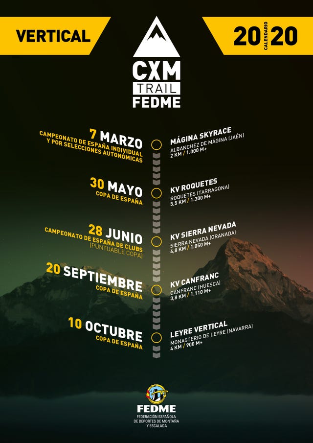 Calendario oficial FEDME