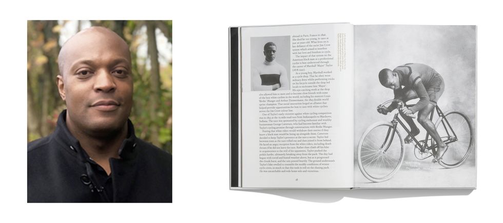 left image of author right image of book spread