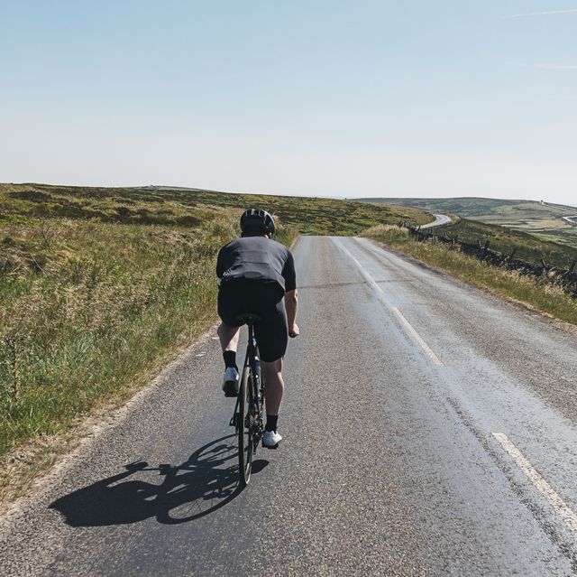 cyclist in the peak district