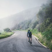 cyclist on the gibraltar road climb
