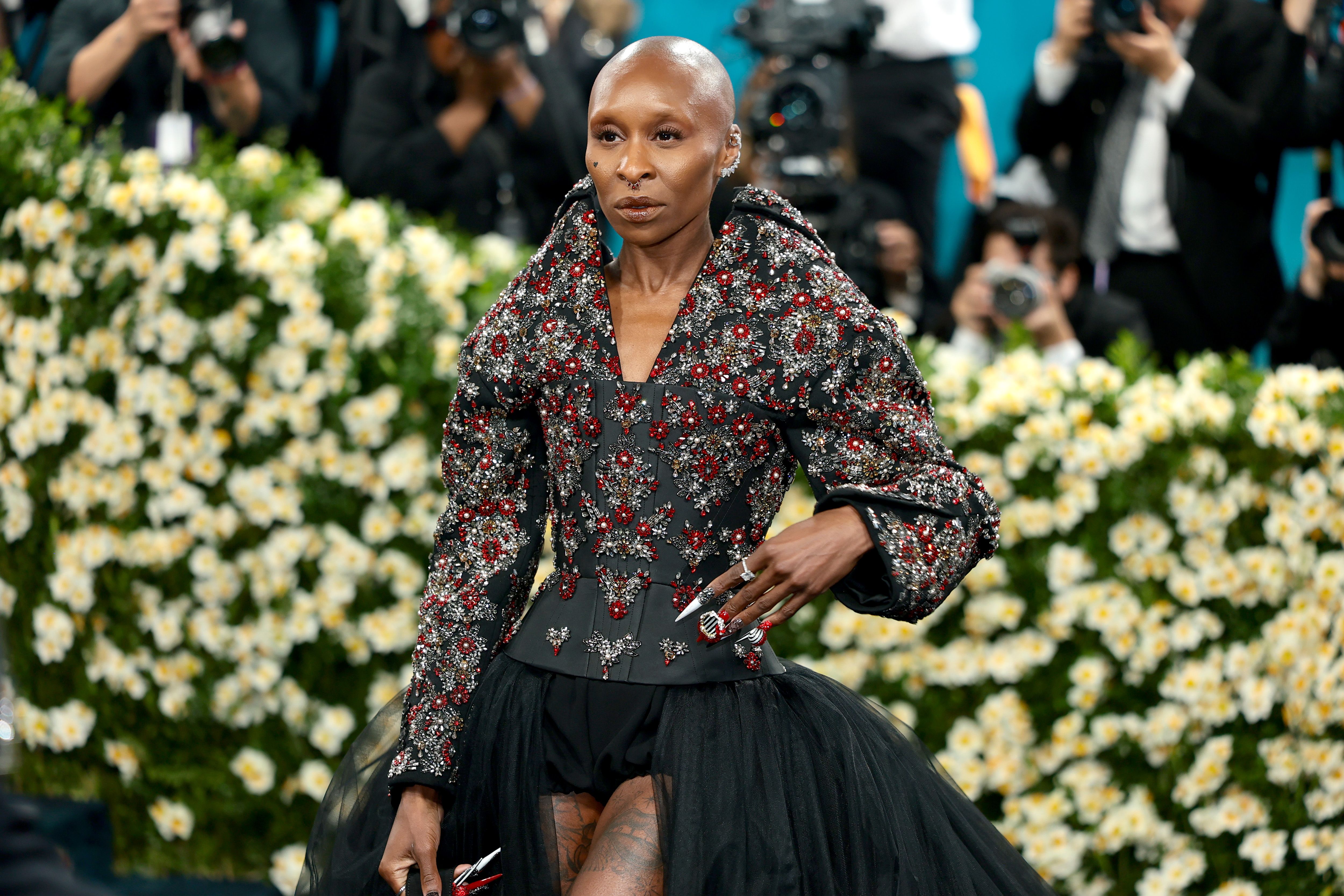 Cynthia Erivo’s Sculptural Met Gala Gown Featured Ruby-Red Sequins