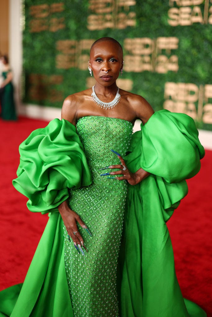 Cynthia Erivo Wears Lime Green Dress to the Red Sea Film Festival