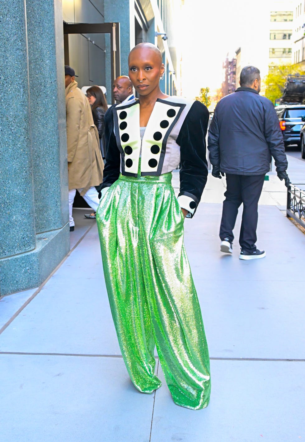 cynthia erivo is seen outside "abc studio" on november 14, 2024 in new york city