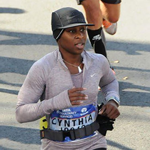 Cynthia Erivo running and at the Oscars comparison of a marathon runner and a formal event attendee
