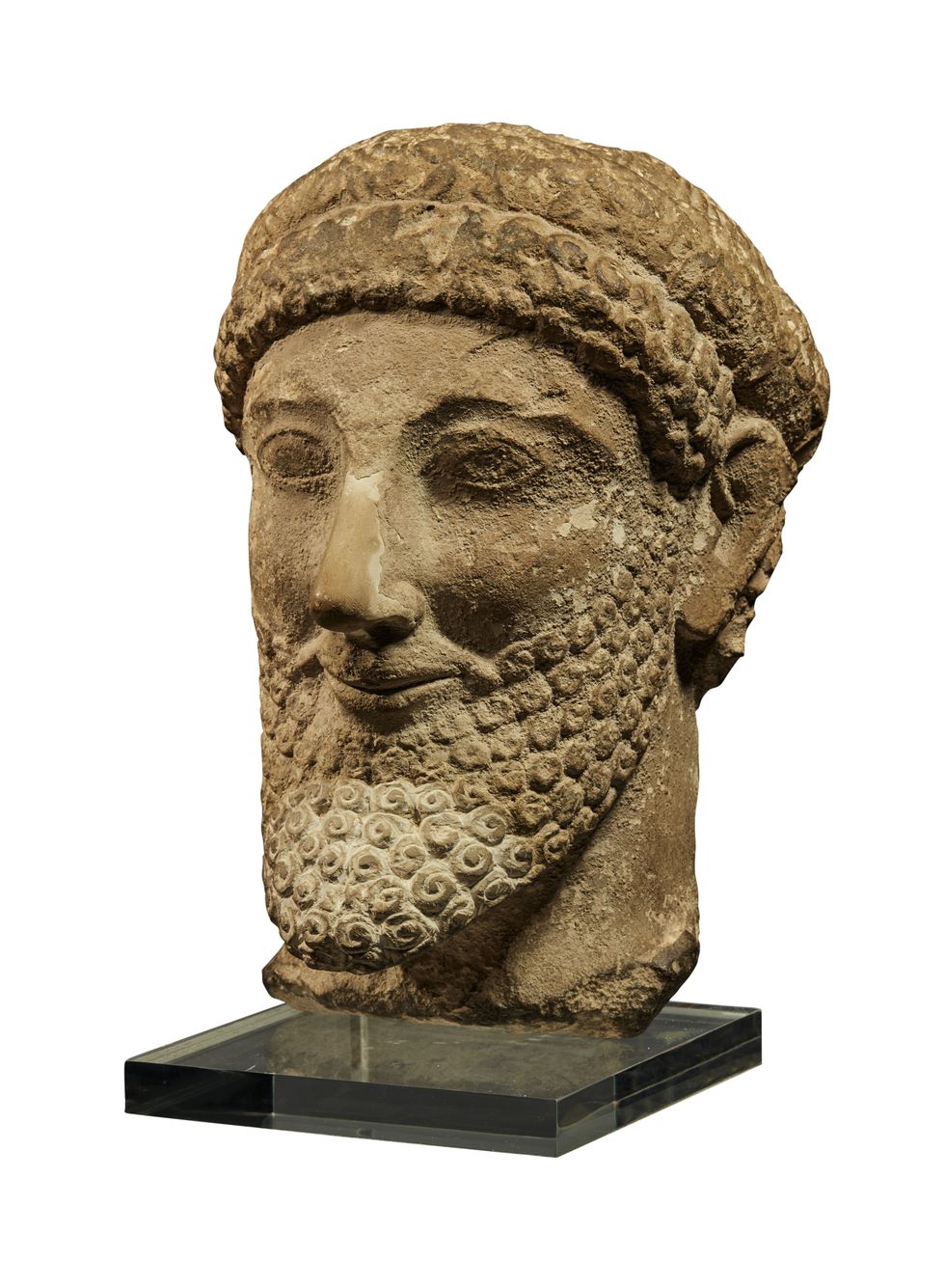 cypriot limestone head
