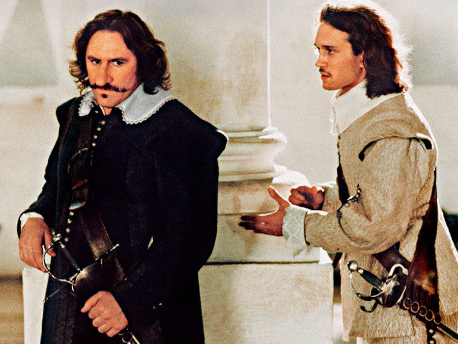 cyrano de bergerac, del año 1990, con gérard depardieu y vincent perez