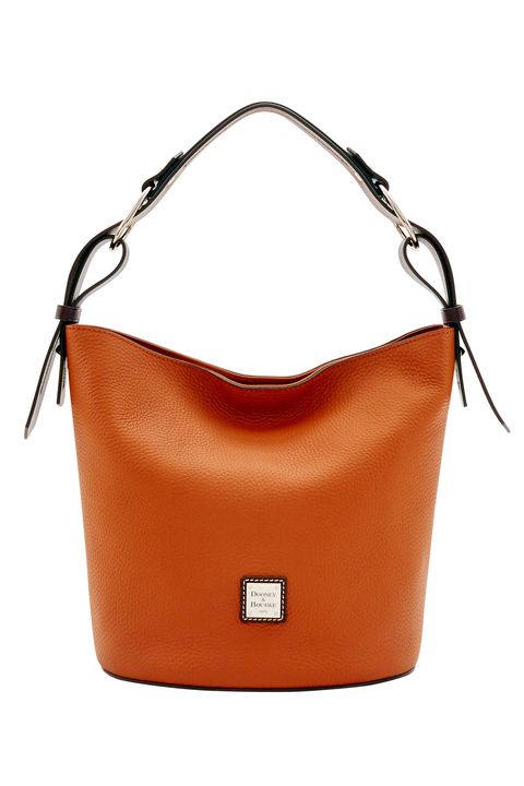 Handbag, Bag, Shoulder bag, Leather, Fashion accessory, Brown, Orange, Hobo bag, Tan, Material property, 