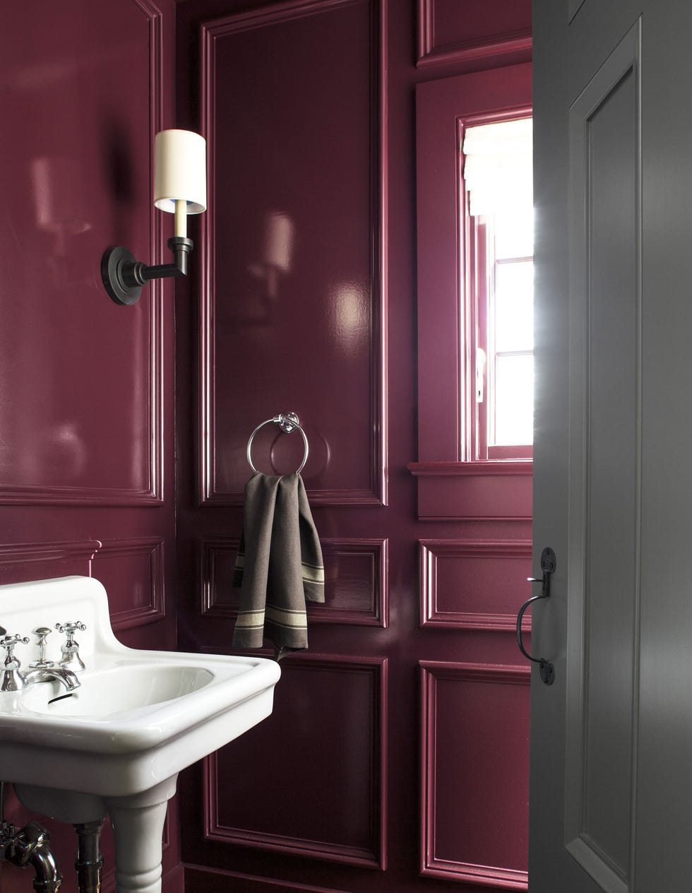 a purple bathroom