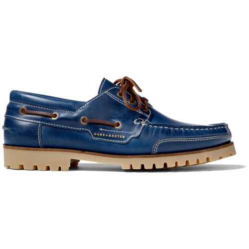 Duke + Dexter Hardy Leather Boat Shoes, Navy at John Lewis & Partners