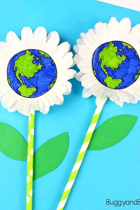 earth day crafts cupcake liner daisy
