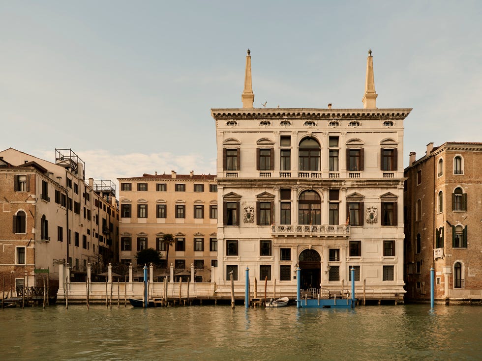 Historic building along a canal in Venice.