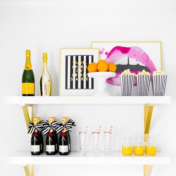 Shelf, Wine bottle, Product, Yellow, Wall, Shelving, Furniture, Bottle, Font, Design, 