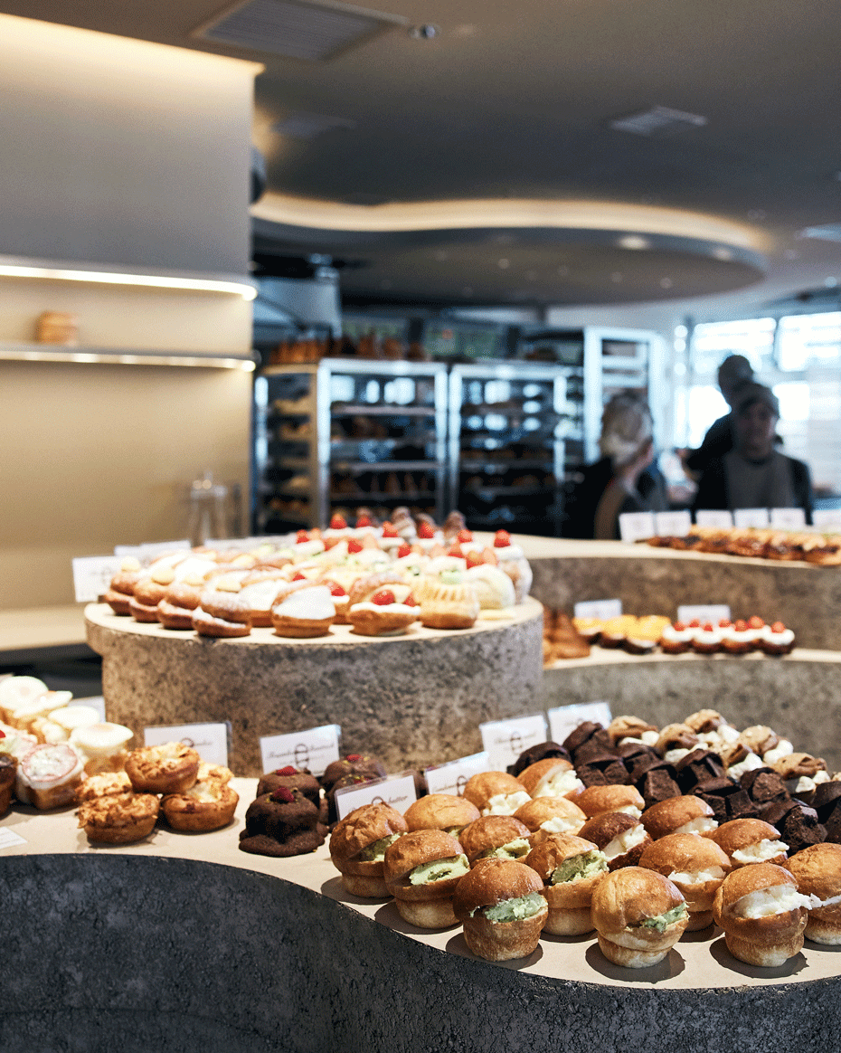 a bakery with many pastries