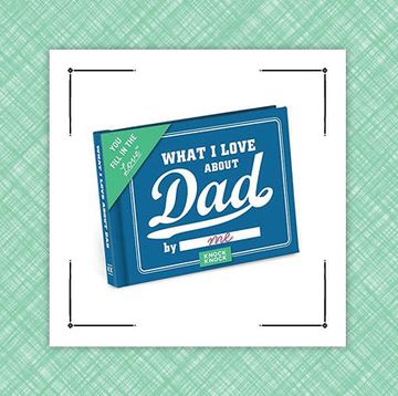 fill in the blank journal titled what i love about dad for a personalized father's day gift and a gray t shirt with the words my favorite daughter gave me this shirt