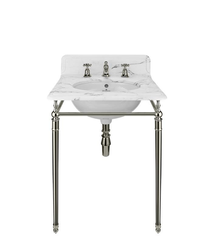 classic marble and steel frame vanity basin