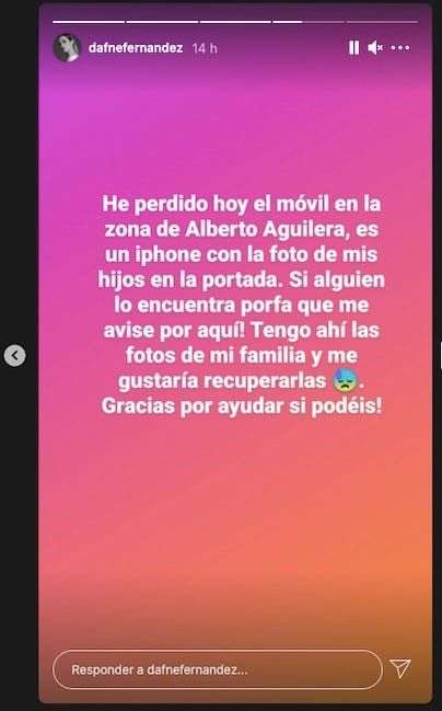 dafne fernandez pierde móvil