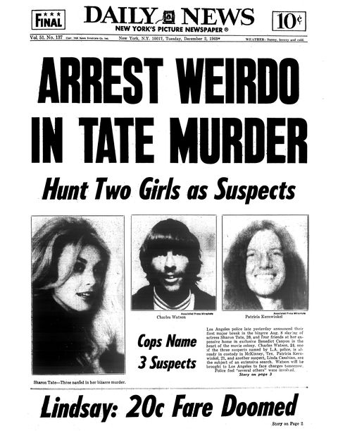 daily news front page sharon tate