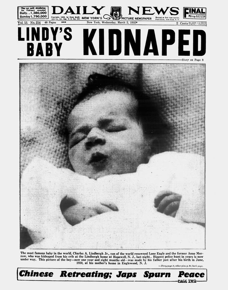 daily news front page lindbergh