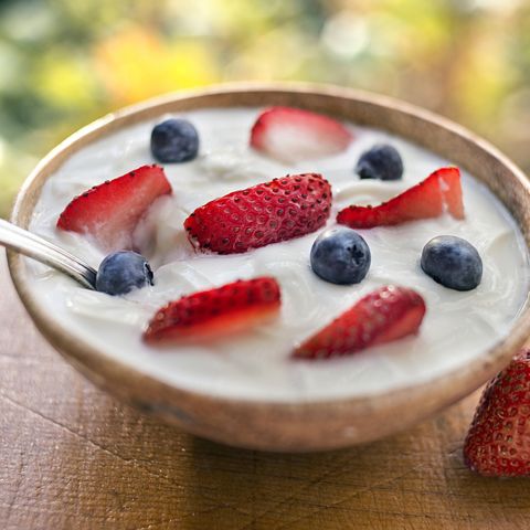 bowl yogurt strawberries