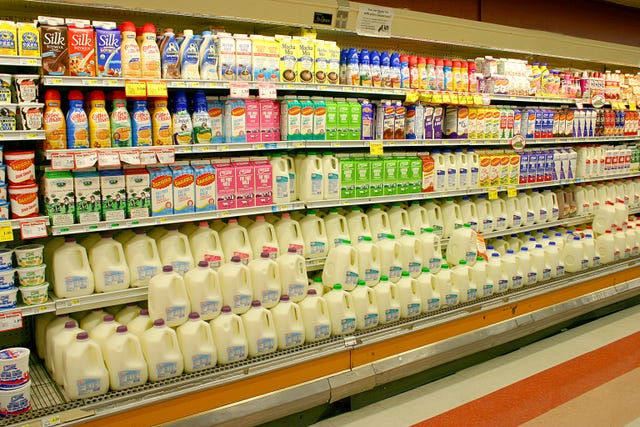 dairy products at the supermarket
