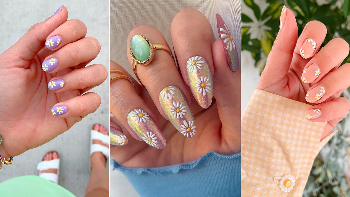 25 diseños de uñas con flores y margaritas para el verano