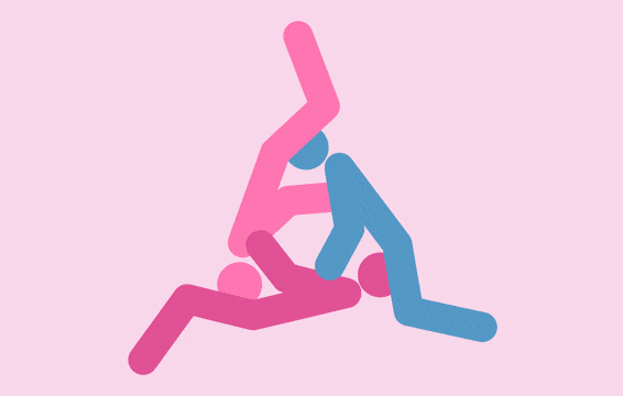Pink, Lunge, Stretching, Logo, Illustration, 