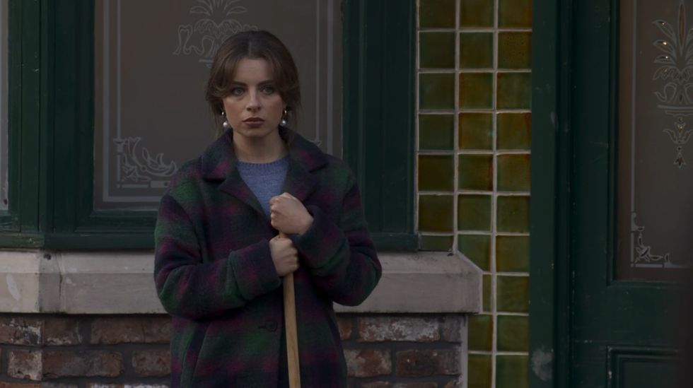 coronation street character daisy midgeley with a broom