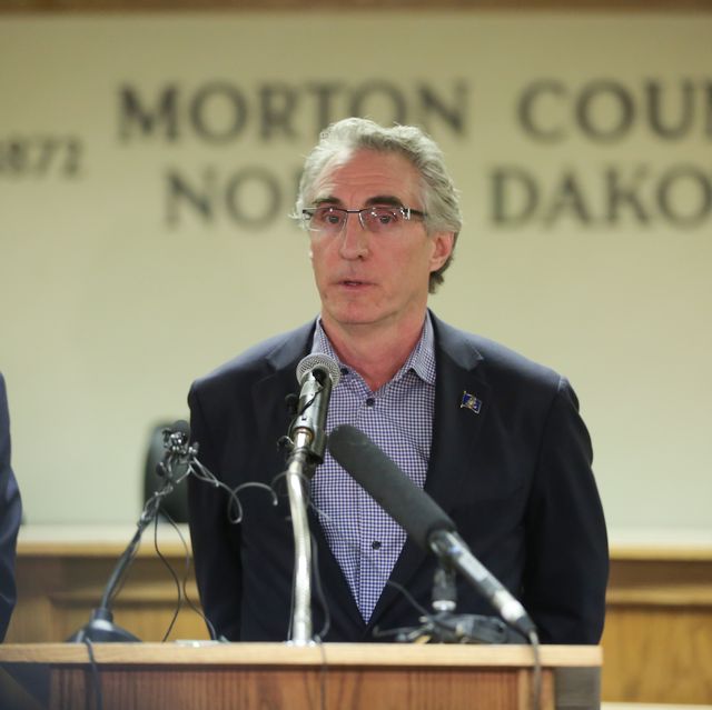 cannon ball, nd   february 22  north dakota governor doug burgum speaks during a press conference announcing plans for the clean up of the oceti sakowin protest camp on february 22, 2017 in mandan, north dakota protesters and campers against the dapl pipeline, at times numbering in the thousands, are now down to under a hundred photo by stephen yanggetty images