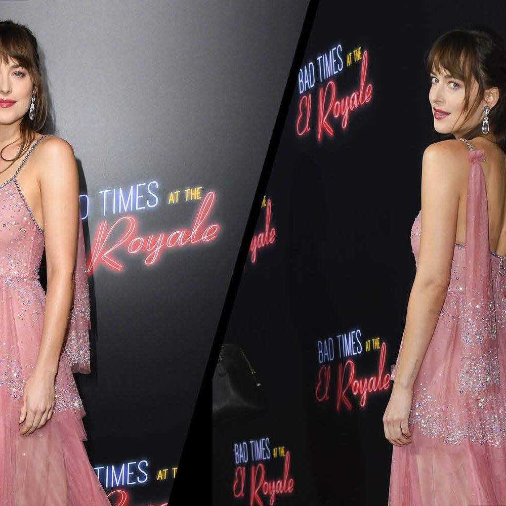 Dakota Johnson had a princess moment in a pink Gucci gown this weekend