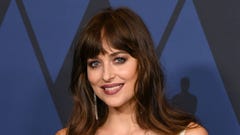 Dakota Johnson had a princess moment in a pink Gucci gown this weekend