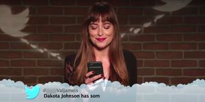 dakota johnson reading her mean tweet