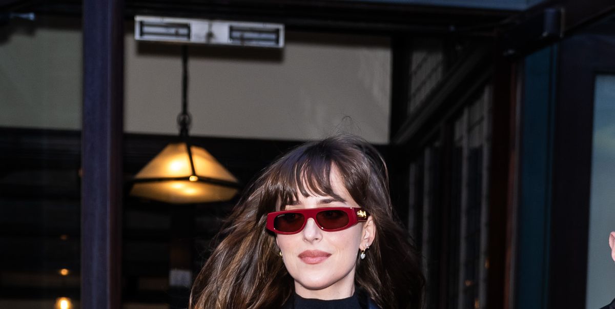 Dakota Johnson Wore a Crochet Bra Top and Skirt Suit in NYC—See Pics