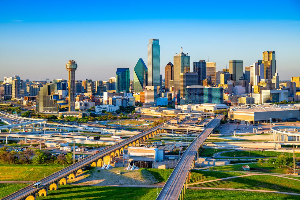 dallas skyline aerial