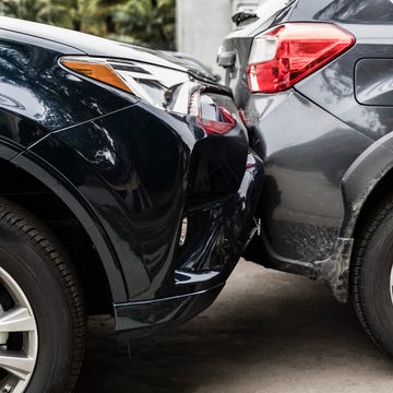 damaged bumpers from car accident