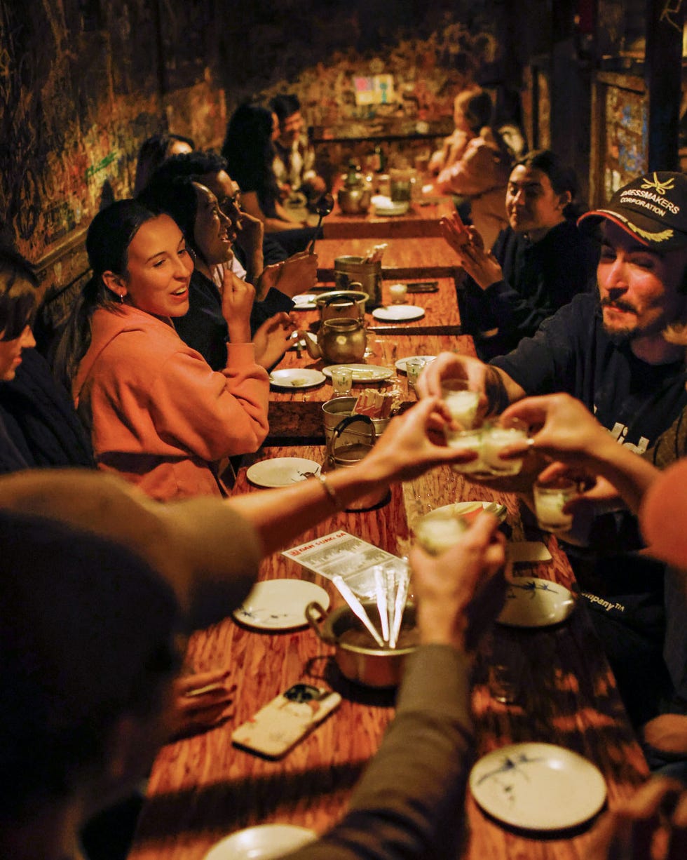 los angeles, ca september 30: people enjoy shots at dan sung sa in koreatown on saturday, sept. 30, 2023 in los angeles, ca. (jason armond / los angeles times via getty images)