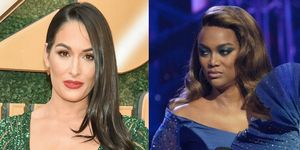 'dancing with the stars' host tyra banks with 'agt extreme' star nikki bella
