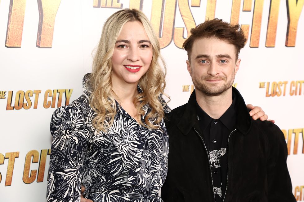 new york, new york march 14 erin darke and daniel radcliffe attend a screening of the lost city at the whitby hotel on march 14, 2022 in new york city photo by arturo holmeswireimage