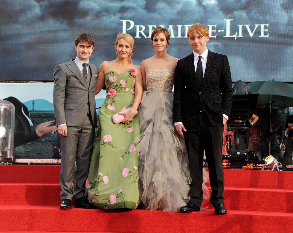 Daniel Radcliffe, JK Rowling, Emma Watson and Rupert Grint at Harry Potter And The Deathly Hallows Part 2 - World Premiere