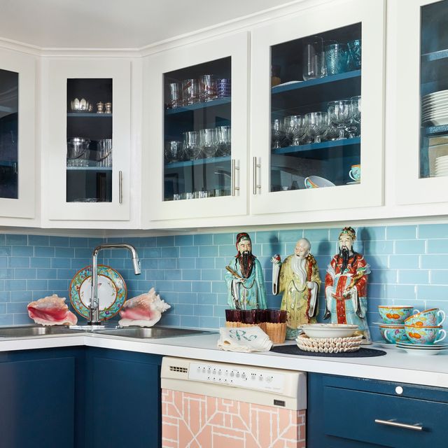 countertop, cabinetry, room, kitchen, furniture, blue, turquoise, property, tile, interior design,