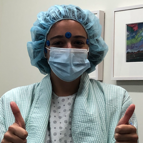 danielle soviero gets ready for her surgery