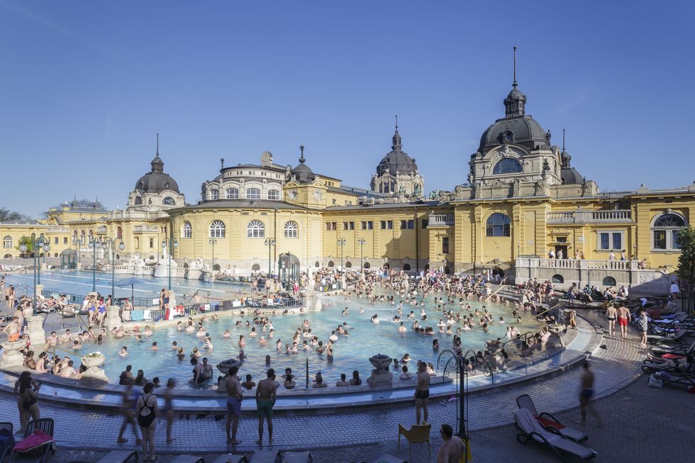 the largest medicinal bath in europe, the szechenyi thermal bath dates from the late 19th century
