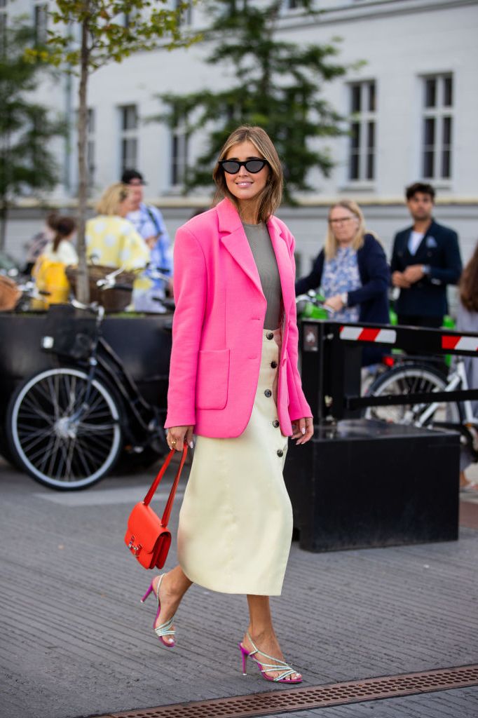 Outfit ideas - How to wear Prada Saffiano Wallet on a Chain, Pink