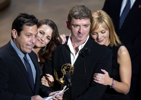 darren star, kristin davis, michael patrick king, and kim cattrall at the emmys