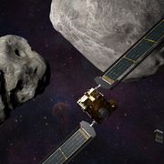 dart asteroid mission art rendering before impact