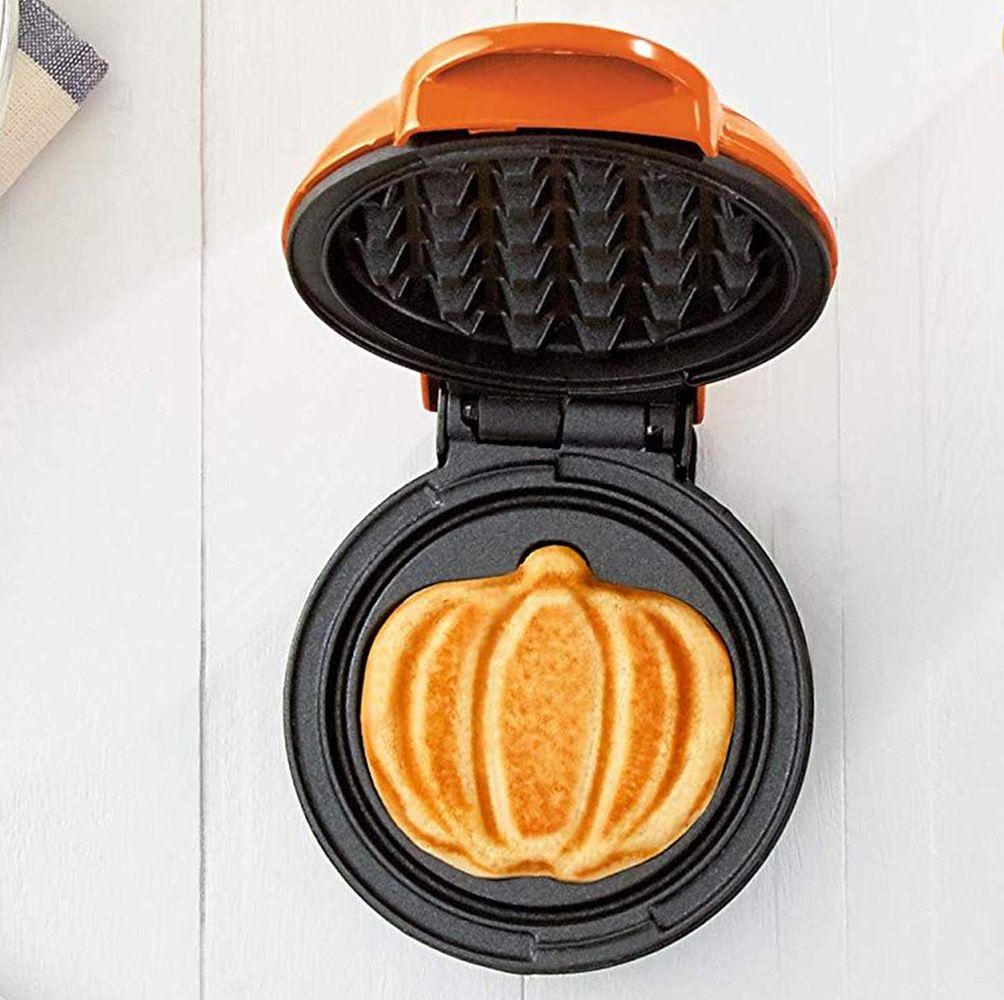 Dash Mini Waffle Maker Machine Pumpkin Shaped Non Stick 4