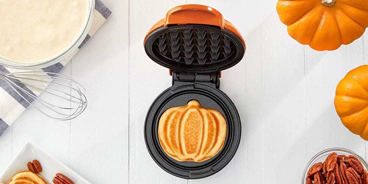 Nostalgia My Mini Personal Electric Pumpkin Waffle Maker, Orange (new) in  2023