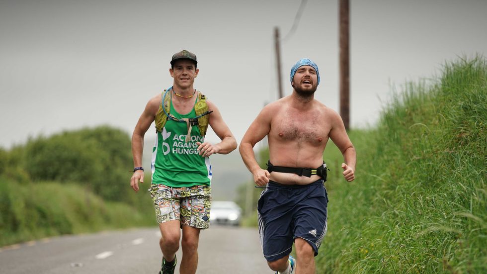 David Paul Cook (right) with Chris Jones running 10 Marathons in 10 Days in 2019.