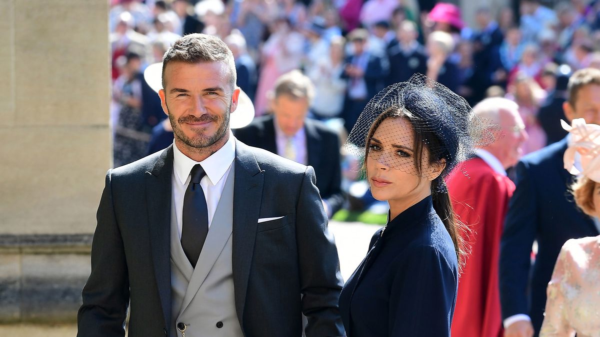 preview for Victoria and David Beckham arrive at the royal wedding