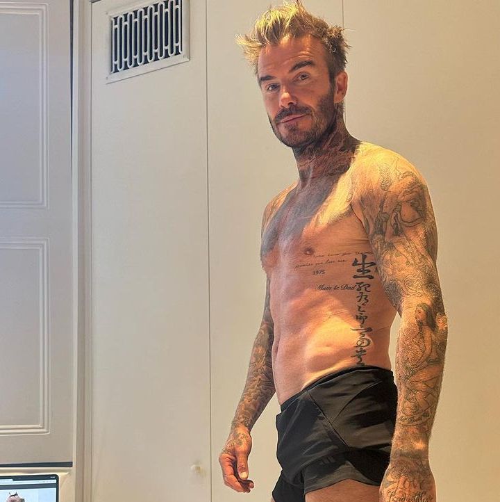 David Beckham Shows Off Lean Physique in Shirtless Gym Photo