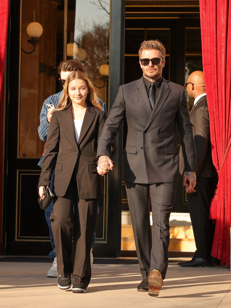 David Beckham and His Daughter Harper Enjoyed Paris Fashion Week Hand ...